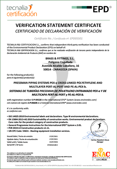 EPD sist. tuberías plásticas Pressman