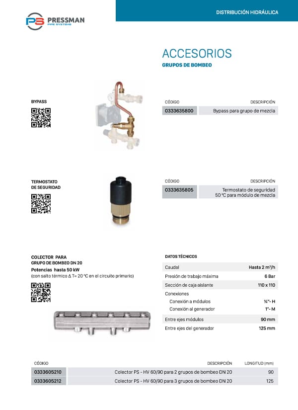 miniatura Accesorios grupos de bombeo