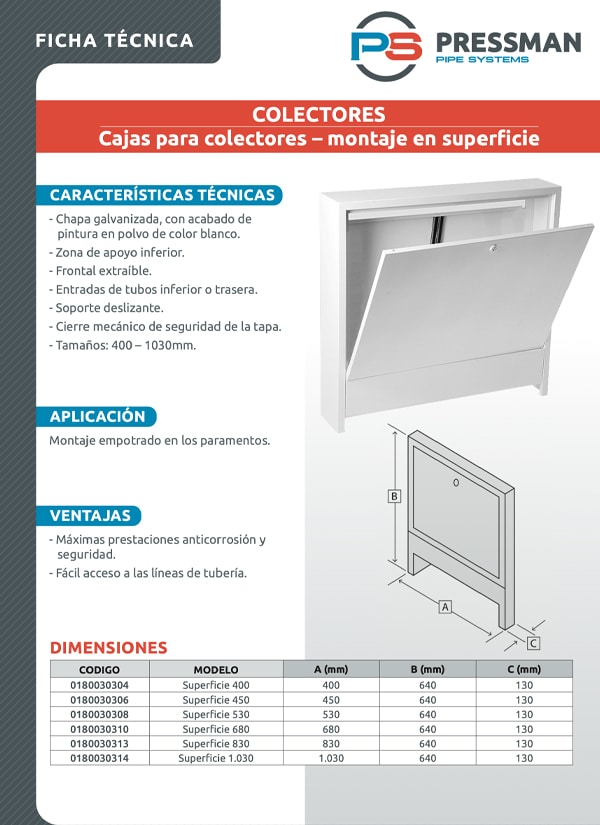 miniatura Ficha Tecnica Armarios de Superficie Pressman