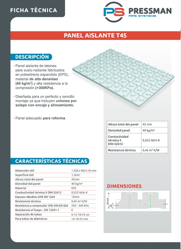 miniatura 1. Ficha Tecnica T45 Pressman UNE EN 1264 22