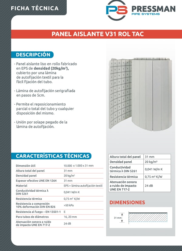 miniatura 13. Ficha Tecnica V31 ROL TAC Pressman UNE EN 1264 2022