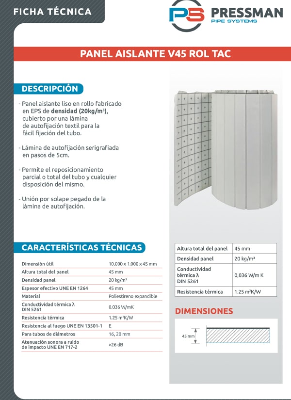 miniatura 14. Ficha Tecnica V45 ROL TAC Pressman UNE EN 1264 2022
