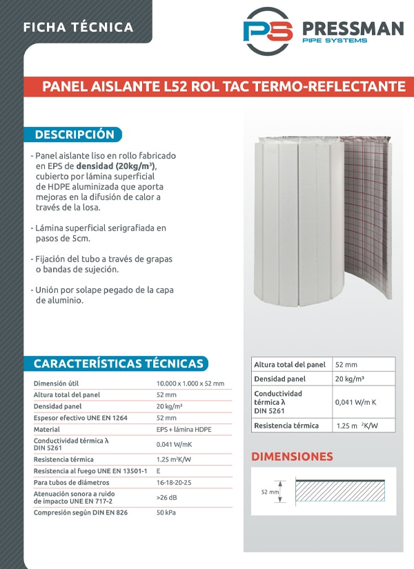 miniatura 15. Ficha Tecnica L52 ROL TAC Pressman UNE EN 1264 2022