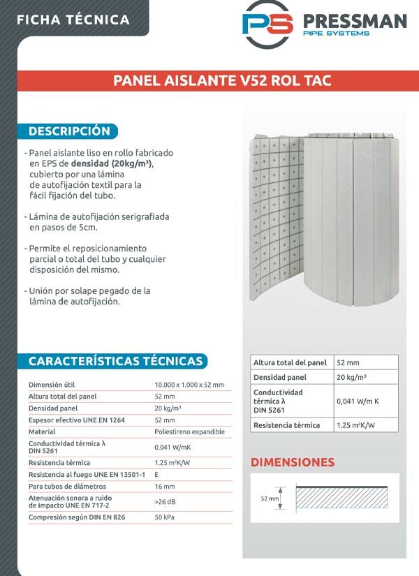 miniatura 16. Ficha Tecnica V52 ROL TAC Pressman UNE EN 1264 2022
